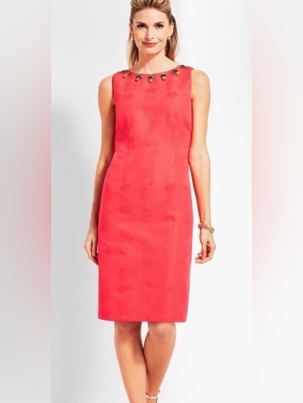 RSVP by Talbots Occasion Matelasse’ Pineapple Sheath Dress NWOT Size 8 Matching